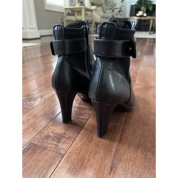 Aquatalia Black Leather Side Zip Royal Waterproof High heel Bootie Italy US 8.5 - Picture 7 of 12